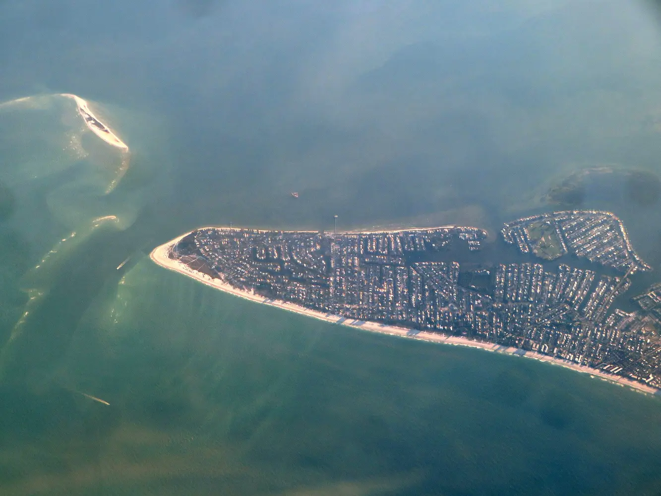 Aerial view of Bean Point and the natural north end of Anna Maria Island