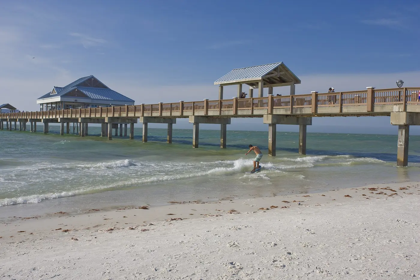 White sand and turquoise Gulf water at Clearwater Beach