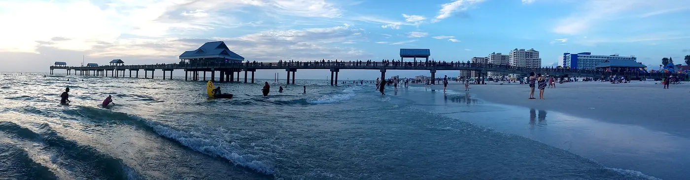 Pier 60 extending over the Gulf beside Clearwater Beach