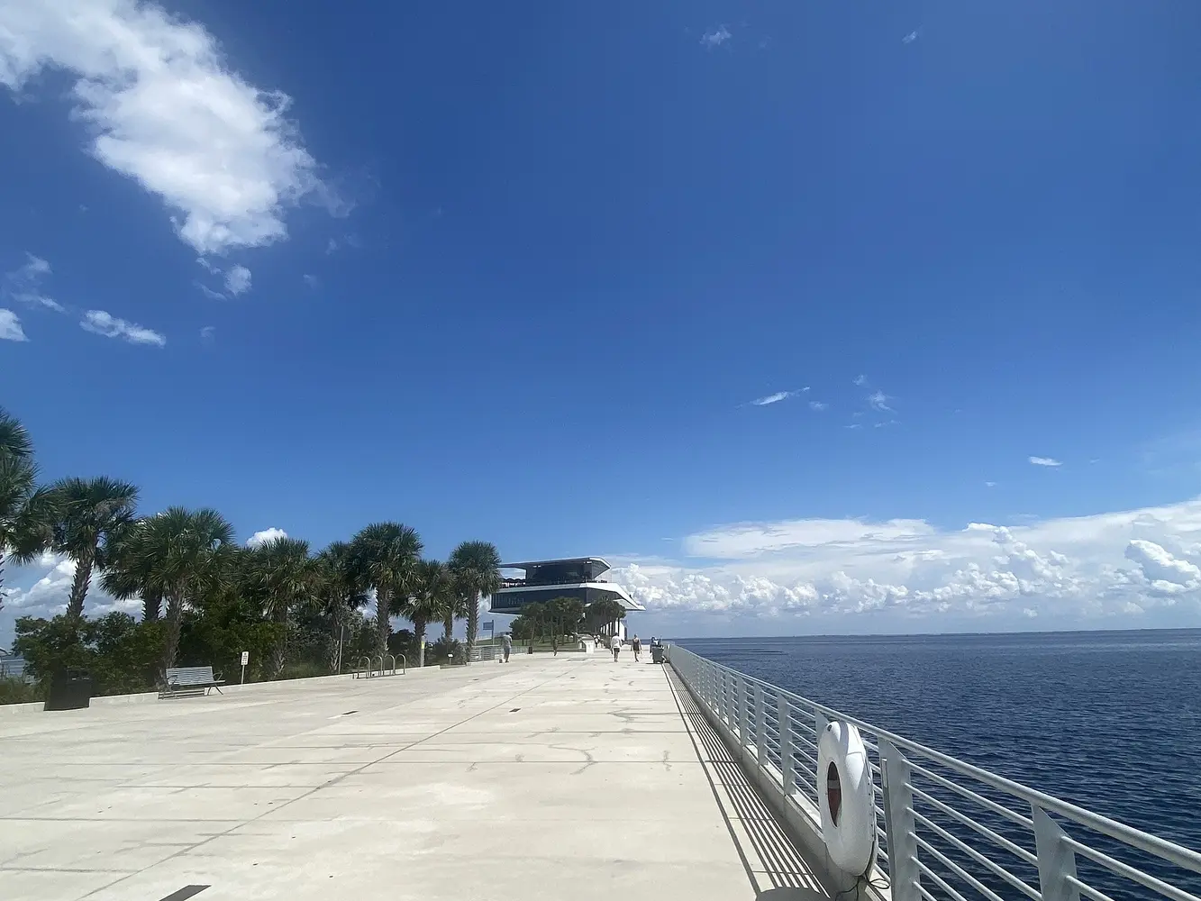 Modern St. Pete Pier extending over Tampa Bay from the downtown waterfront