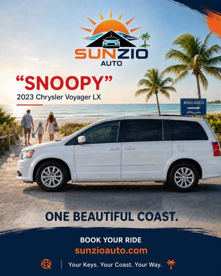 Snoopy, SUNZiO's 2023 Chrysler Voyager minivan